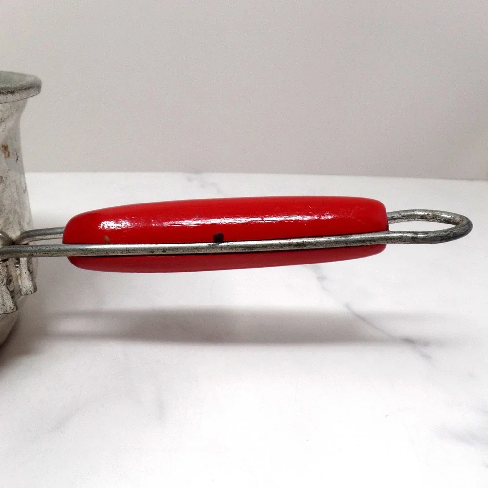 Vintage Foley Food Mill with Red Wood Hand Crank and Knob (1940s)